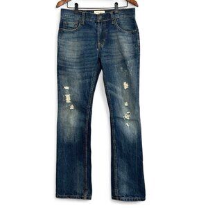 Aeropostale Jeans Men Size 29x3* Blue Driggs Slim Bootcut Distressed Cotton